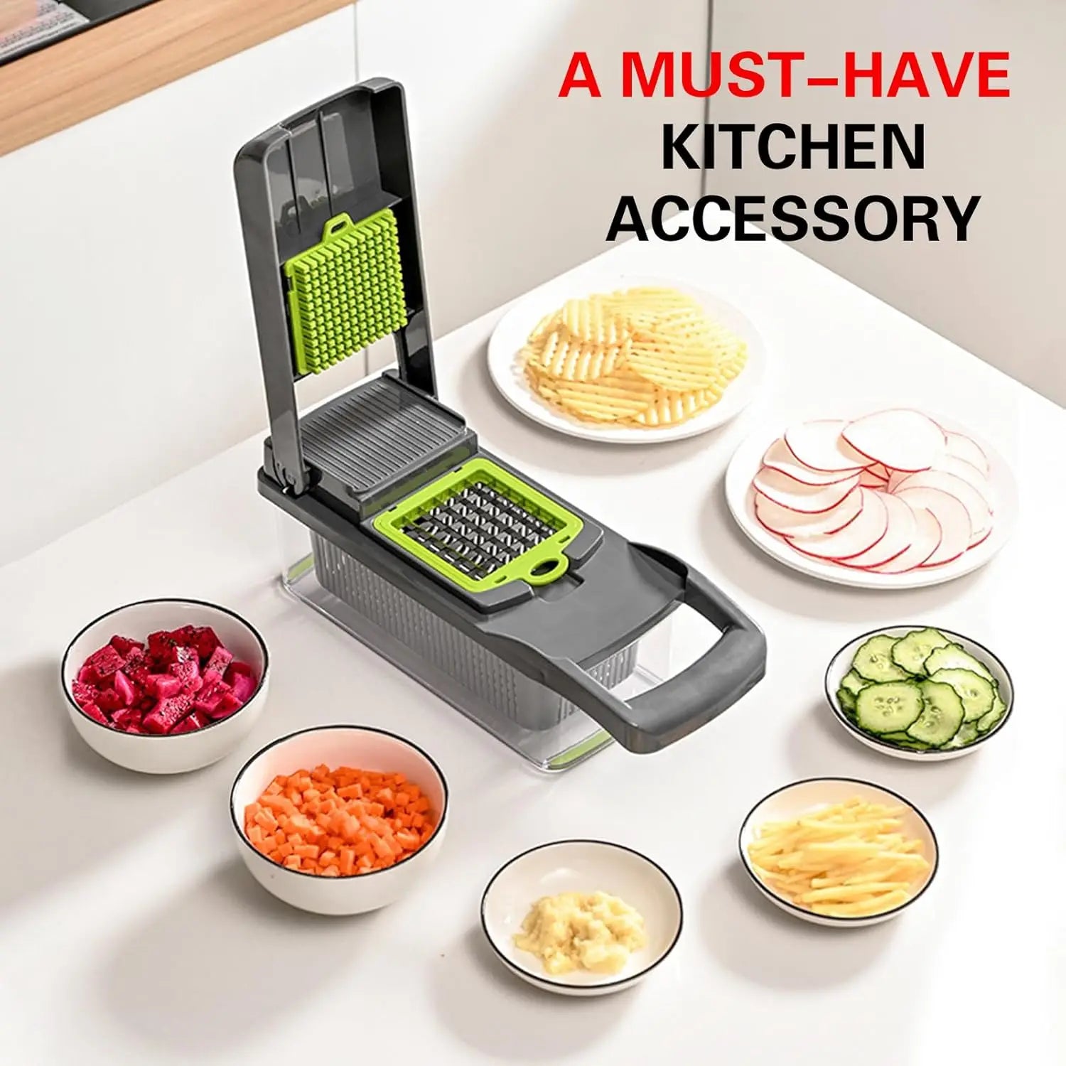 16-in-1 Vegetable Chopper Set, All-in-One Food Cutter with Slicer, Dicer, Grater, Egg Separator & Peeler for Kitchen Prep
