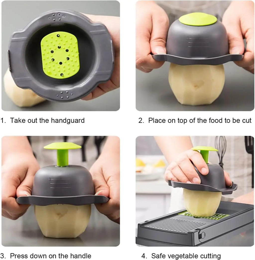 16-in-1 Vegetable Chopper Set, All-in-One Food Cutter with Slicer, Dicer, Grater, Egg Separator & Peeler for Kitchen Prep