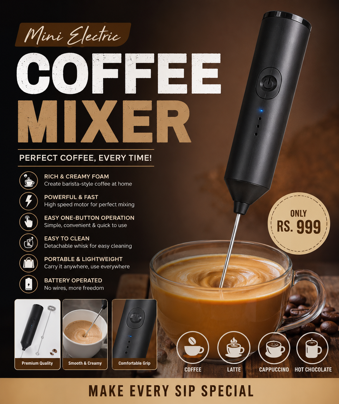 Mini Electric Coffee Mixer