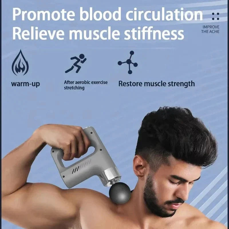 Deep Tissue Massage Gun – Mini Fascia Massager with 4 Heads for Muscle Relief